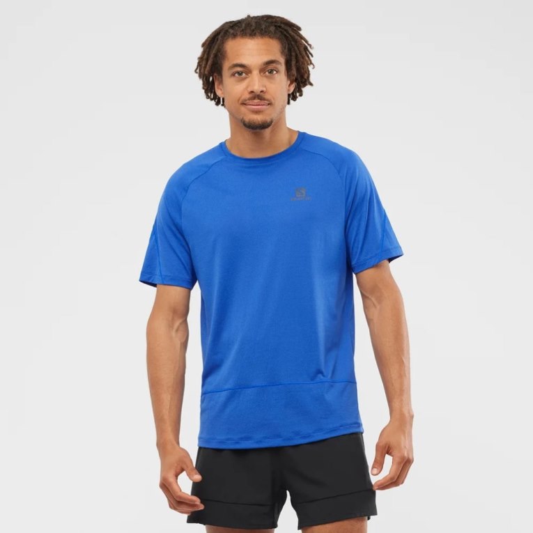 Blue Salomon Cross Run Short Sleeve Men\'s T-Shirts | PH 18967O